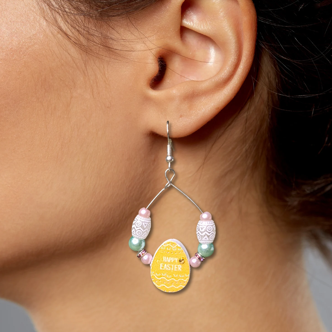 Easter Hoop Dangle Earrings